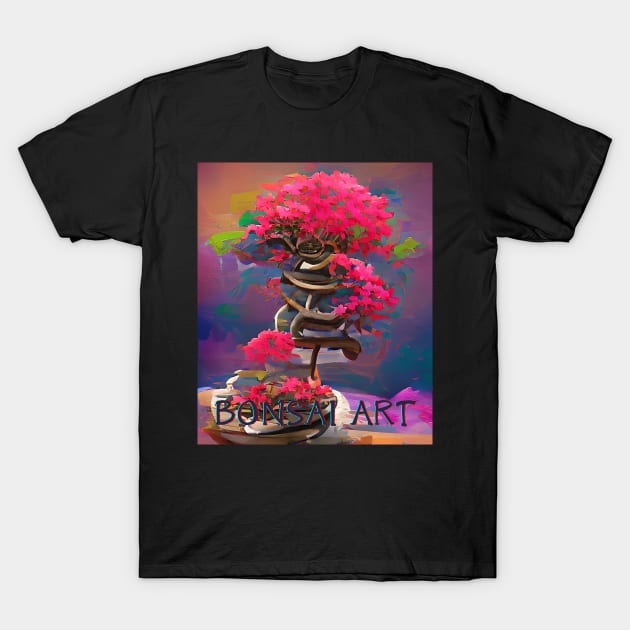 Bonsai Art, Colorful Algoart T-Shirt by TheFatWizard
